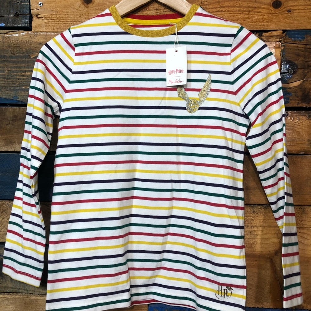 NWT Mini Boden Harry Potter Golden Snitch Breton sz 9/10
